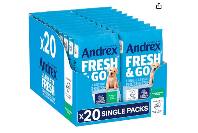 Andrex Moist Hygiene Wipes Fresh & Go 12 x 20