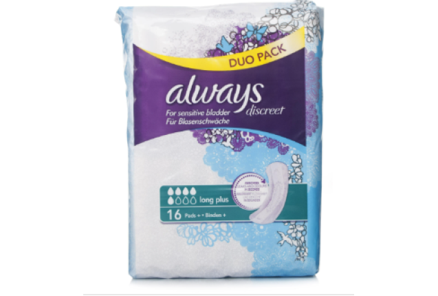 Always Discreet Long Plus Pads 16'S x 3