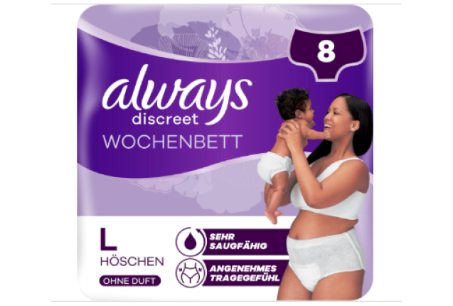 Always Discreet Postpartum Pants Large 8 x 2