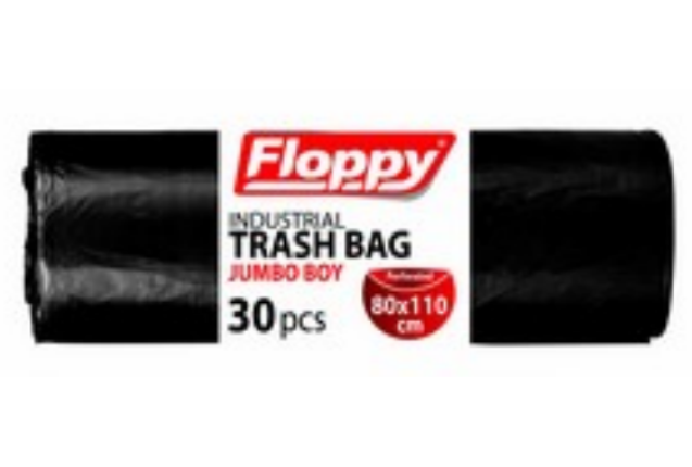 FLOPPY 30' IND TRASH BAGS 80*110 x 6