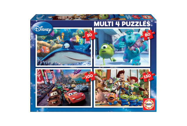 MULTI 4 PUZZLES 50-80-100-150 PIXAR x 4