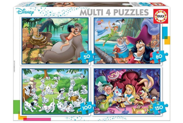 MULTI 4 PUZZLES DISNEY CLASSICS x 4