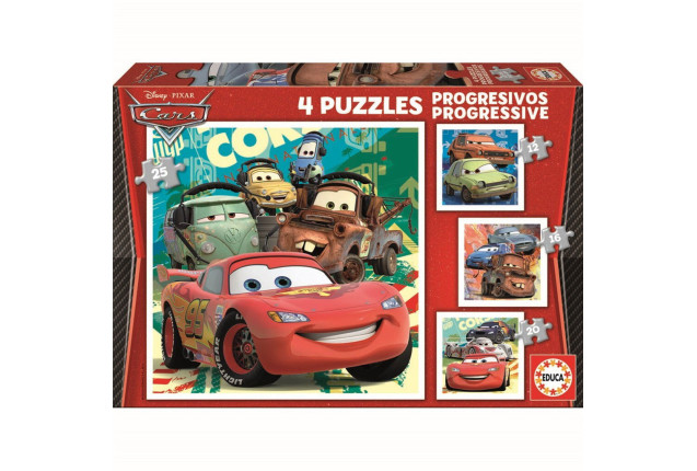 PROGRESSIVE PUZZLES  CARS  (12-16-20-25 pcs) x 6