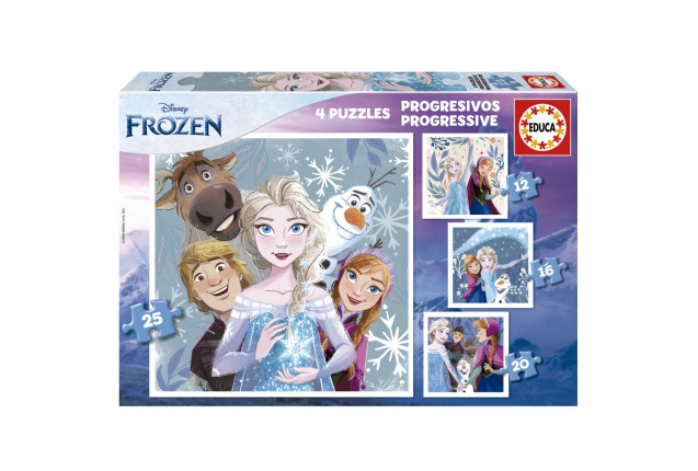 PROGRESSIVE PUZZLES FROZEN 12-16-20-25 x 6