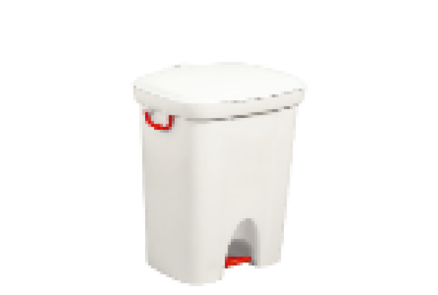 PLASTIC WASTE CAN W PEDAL 36L WHITE x 3