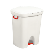 PLASTIC WASTE CAN W PEDAL 72L WHITE x 3