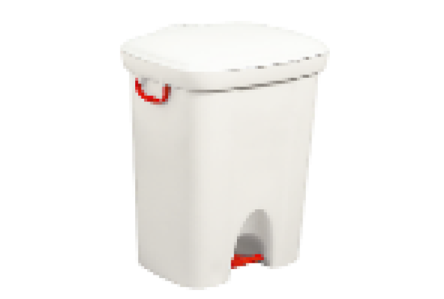 PLASTIC WASTE CAN W PEDAL 72L WHITE x 3