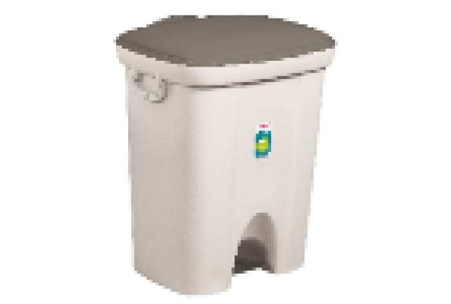 PLASTIC WASTE CAN W PEDAL 72L x 3