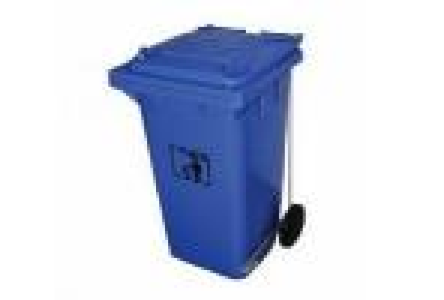 PLASTIC WASTE CAN W PEDALBLUE 240L x 3