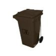 PLASTIC PEDAL WASTE CAN BROWN 120L