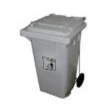 PLASTIC WASTE CAN W PEDAL WHITE 240L