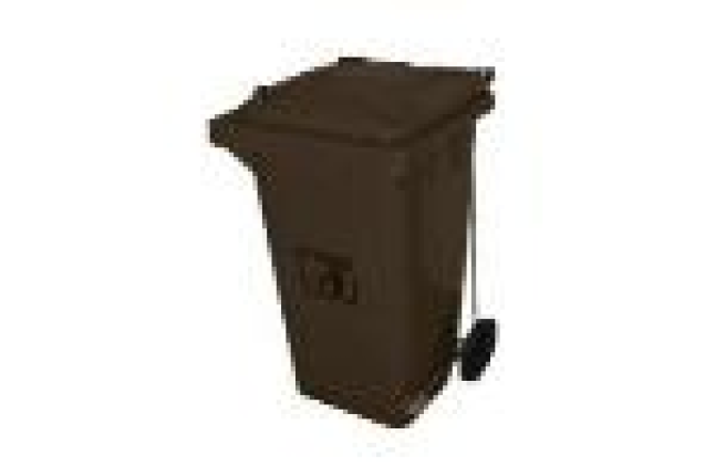 PLASTIC PEDAL WASTE CAN BROWN 240L