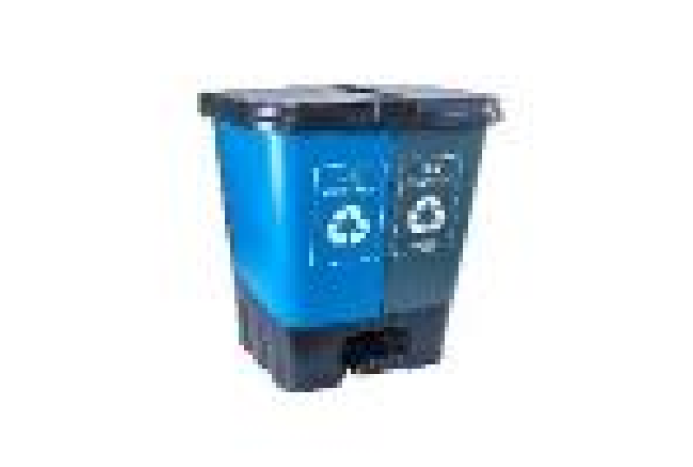 PLAST BIN W/ PEDAL BL GR 2X20L x 2