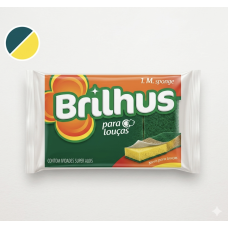 BRILHUS ABRASIVE SPONGE W/ GRIP x 60