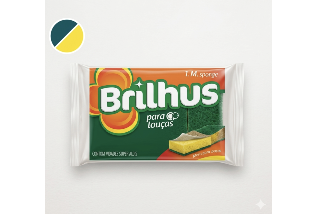 BRILHUS ABRASIVE SPONGE W/ GRIP x 60