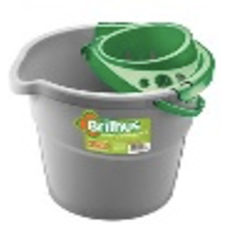BRILHUS BUCKET W/ PLASTIC WRINGER 9L x 6