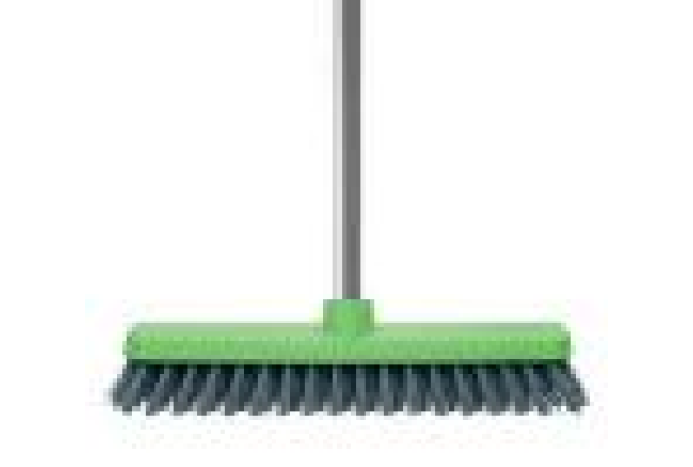 SCRUBBING BRUSH PLAST 25CM W/HANDLE x 12