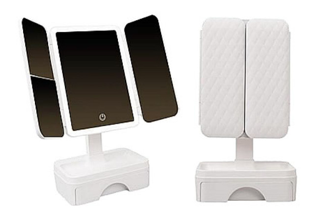 Round Corner Small Double-Door Makeup Mirror (DC052-3)