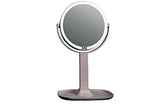 Rotating Double-Sided Makeup Mirror (White)