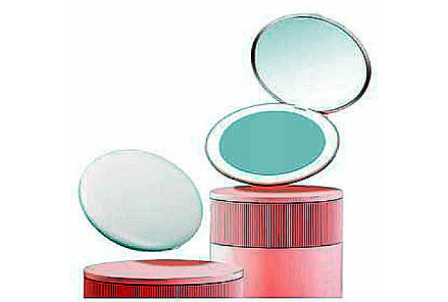 Foldable LED Compact Round Mirror