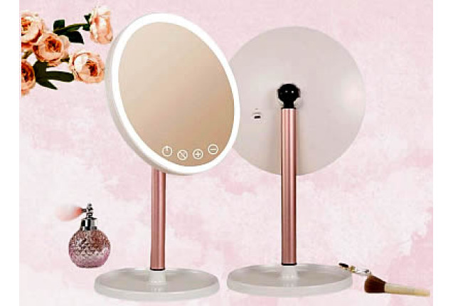 Minimalist Metal Support Rod Large Round Mirror (Model DC053)
