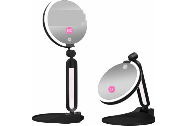 Portable Foldable Double-Sided LED Make-Up Mirror (Model WSG004)
