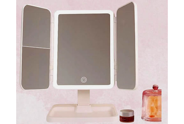 Rounded-Corner Small Double Doors Mirror (Model DC052)