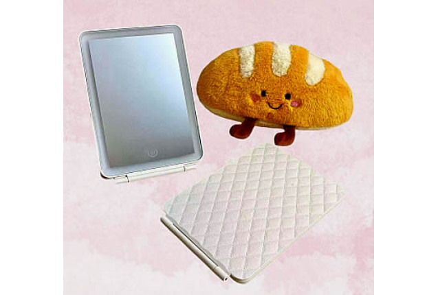Magnetic-Induction Skin Texture Folding Tablet  Makeup Mirror (Model DC021-1)