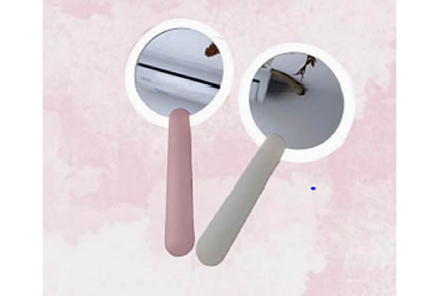 Compact Handheld Magnetic Mirror (Type C charge/button cell battery)