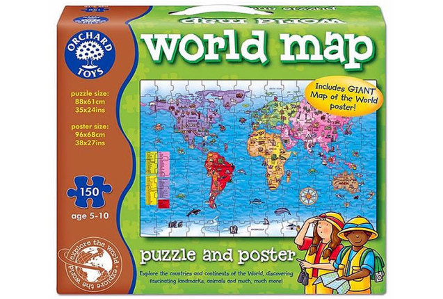 World Map Puzzle & Poster (Premier League & FIFA Trading Card) x 6
