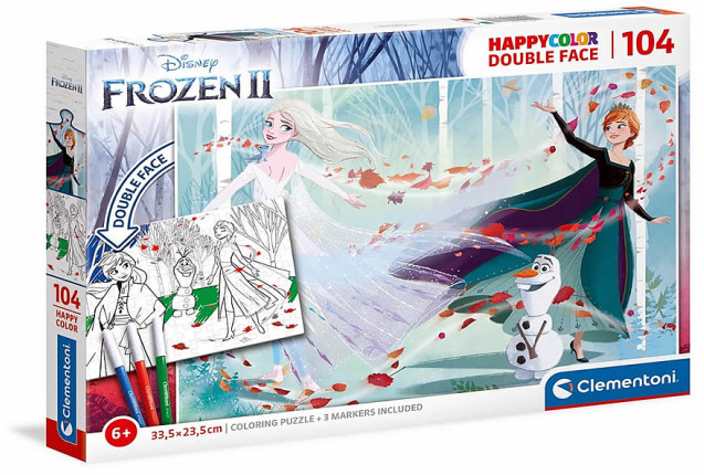 104 pcs Happy Color Double Face Puzzle Frozen 2 (Premier League & FIFA Trading Card) x 6