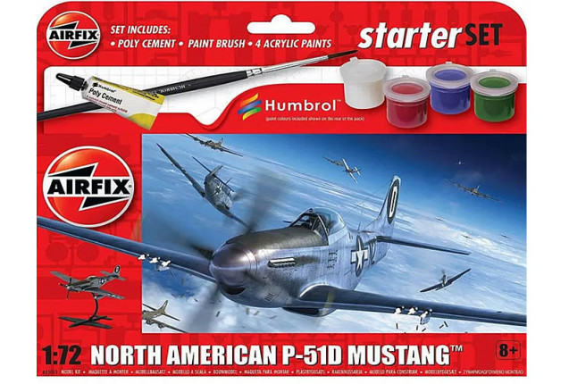 Airfix Aircraft Starter Set North American P-51D Mustang x 6