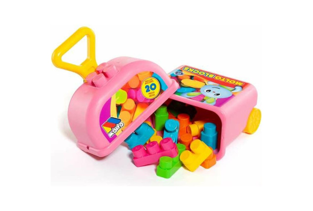 CART WITH 20 PINK BLOCKS x 6