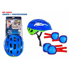 Blue Helmet & Protective Gear Set (C