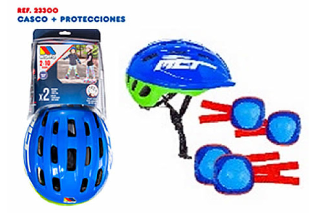 Blue Helmet & Protective Gear Set (Classic Toys for Children) x 6