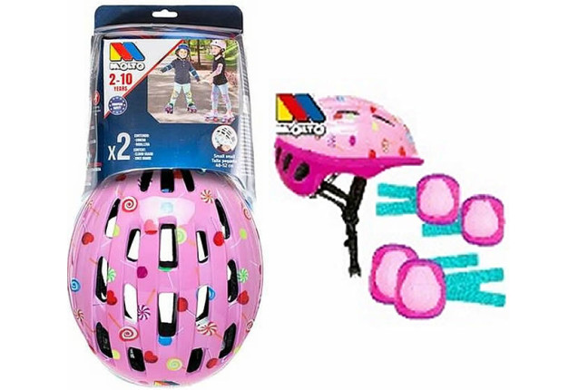 Pink Helmet & Protective Gear Set (Classic Toys for Children) x 6