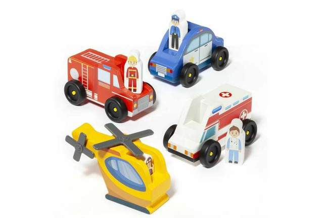 SET OF 4 WOODEN TRUCKS x 6