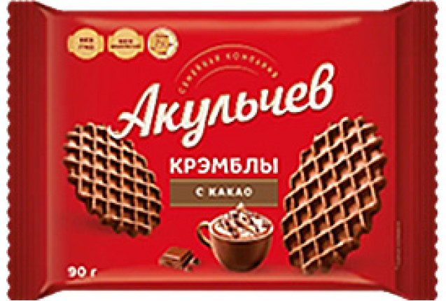 Sugar Biscuits Crumbly Waffle with Cacao Flavor x 24