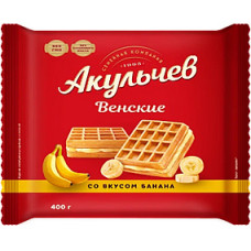 Viennese Waffles with Banana Flavor Fill