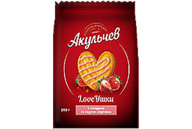 Puff "LoveUshki"with Strawberry Flavor Glaze (0.2kg) x 12