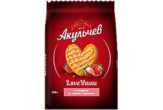 Puff "LoveUshki"with Strawberry Flavor Glaze (0.3kg) x 10