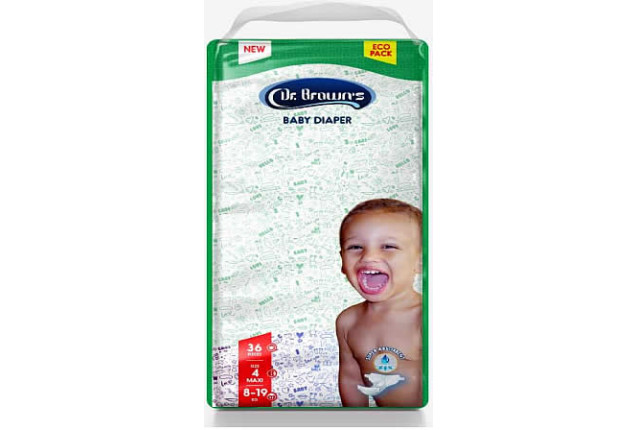 Dr Brown's Baby Diaper ECO Pack | Maxi - Size 4 (44 pcs) x 4