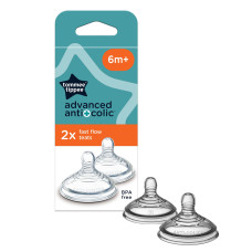 TT ADVANCED ANTI-COLIC FAST FLOW TEAT 2P