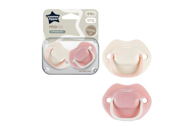 MODA SOOTHER 0-6M 2PK ASSORTED x 2