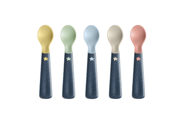 WEANING BABY EASIGRIP FEEDING SPOONS 5PK 6M+ x 5 1