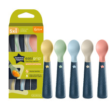WEANING BABY EASIGRIP FEEDING SPOONS 5PK 6M+ x 5