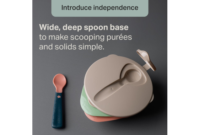 WEANING BABY EASY SCOOP WEANING BOWLS WITH LIDS x 2