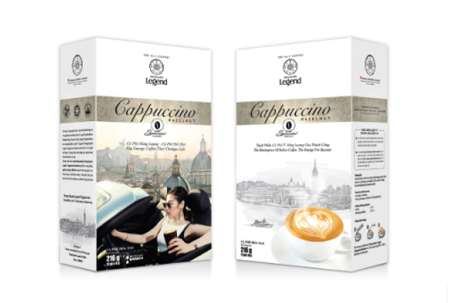 Trung Nguyên Legend Cappuccino Hazelnut Instant Coffee 12 Sticks x 12