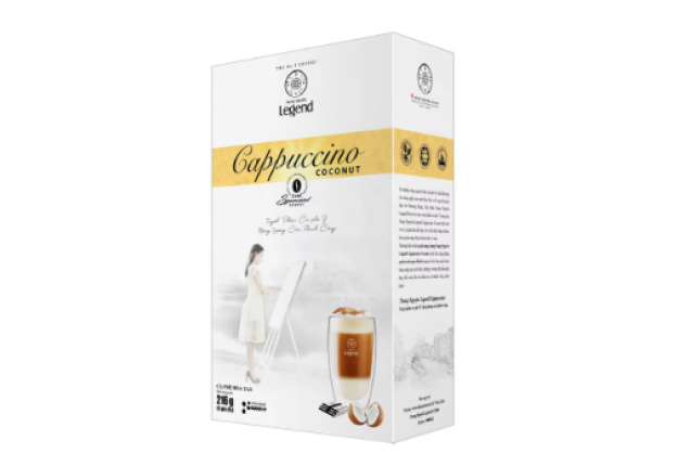 Trung Nguyên Legend Cappuccino Coconut Instant Coffee – 12 Sticks x 12