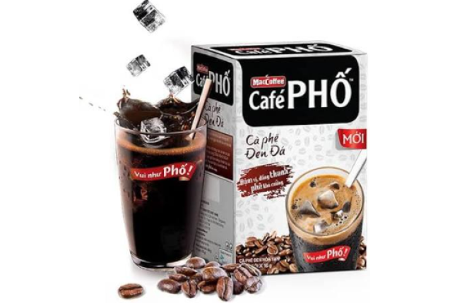 MacCoffee Café Phố Instant Coffee With Ice Black Coffee 160g x 60